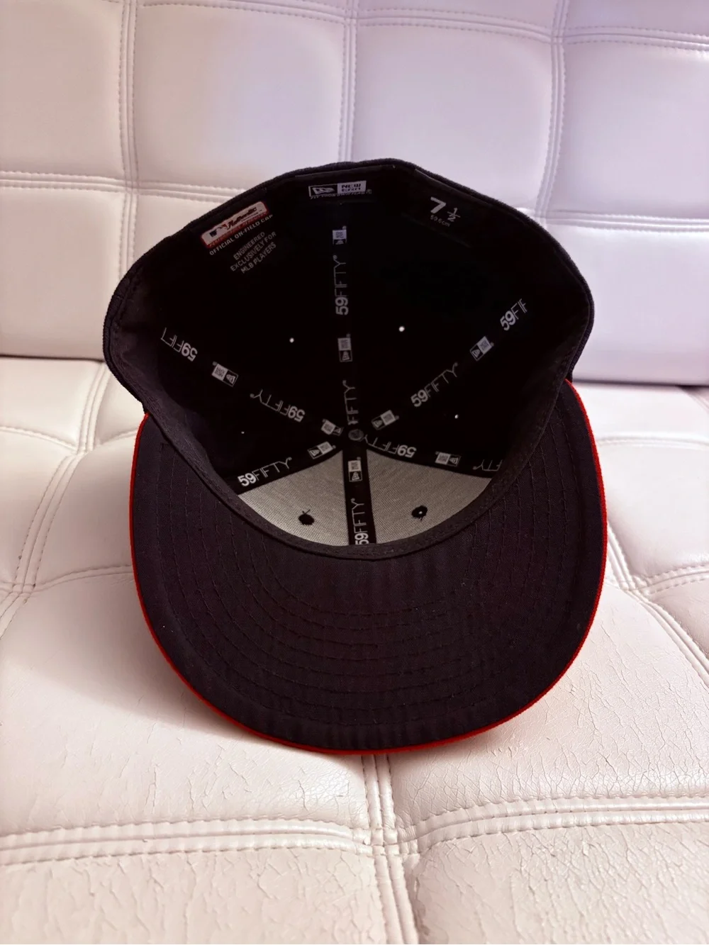 New Era 59Fifty Atlanta Braves Navy & Red 7 1/2 Fitted Baseball Hat